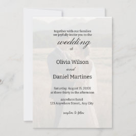 Invitación a la boda de fotografía por superposici