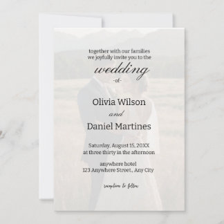 Invitación a la boda de fotografía por superposici