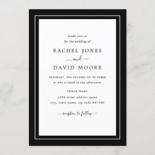 Invitación A La Boda De Fotografías Modernas En Bl