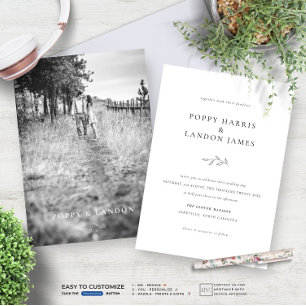 Invitación a la boda de fotos botánicas minimalist