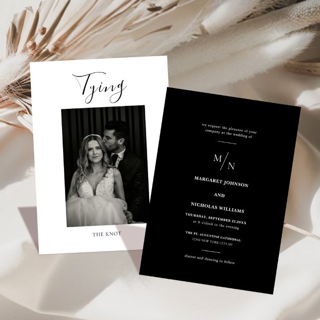 invitación a la boda de fotos clásicas en blanco y (Subido por el creador)