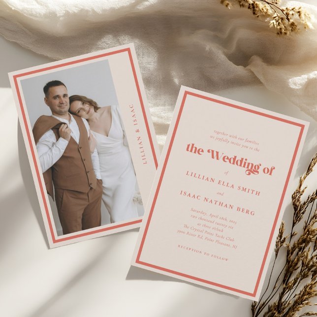 Invitación a la boda de fotos coloridas y modernas (Subido por el creador)