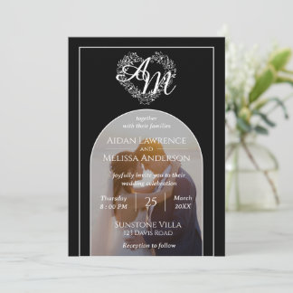 Invitación a la boda de fotos con estilo de arca r