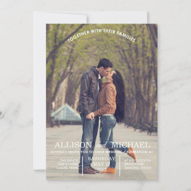 Invitación a la boda de fotos de compromiso (Anverso)