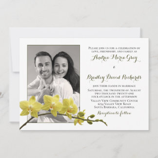 Invitación a la boda de fotos de flores de orquíde