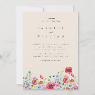 Invitación a la boda de fotos de flores silvestres