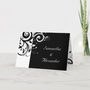 Invitación a la boda de fotos de giro negro + blan