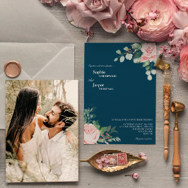 Invitación a la boda de fotos de la Marina Floral