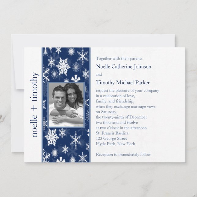 Invitación a la boda de fotos de la Marina y los c (Anverso)