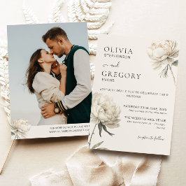 Invitación a la boda de fotos de la Peonía de Oro 