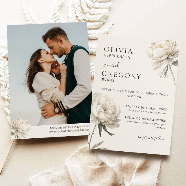 Invitación a la boda de fotos de la Peonía de Oro  (Subido por el creador)