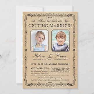 Invitación a la boda de fotos de la vieja escuela