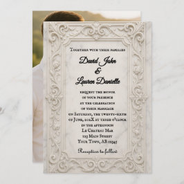 Invitación a la boda de fotos de Marble Mystique