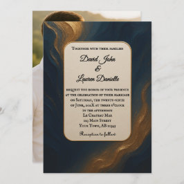 Invitación a la boda de fotos de musa metálica