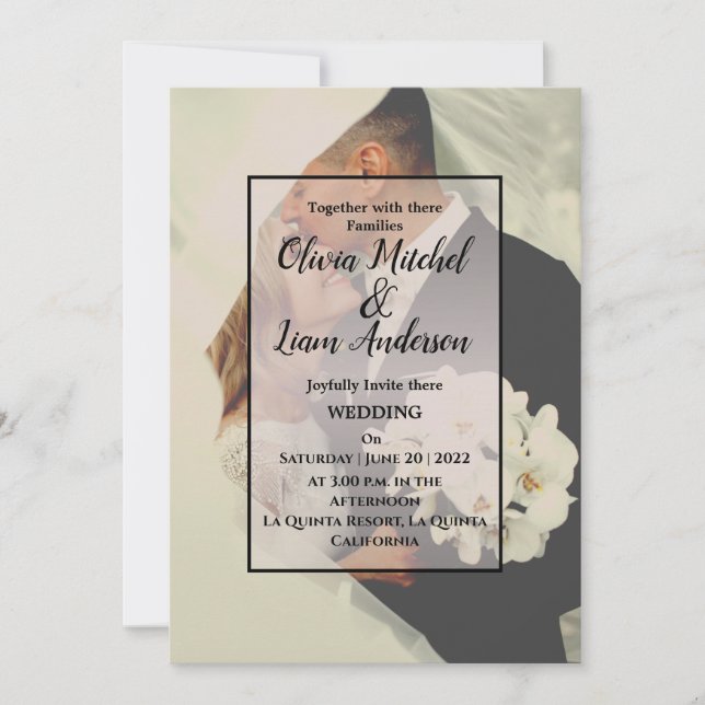 Invitación a la boda de fotos de Personalizados ru (Anverso)