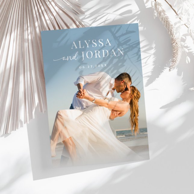 Invitación a la boda de fotos de playa | Minimalis (Subido por el creador)