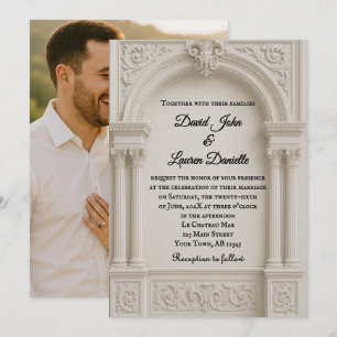 Invitación a la boda de fotos de Recuerdos de márm