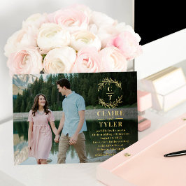 Invitación a la boda de fotos de RELIEVE METALIZAD