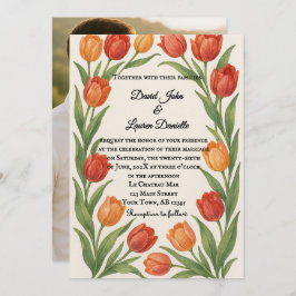 Invitación a la boda de fotos de Tulip Veil