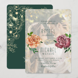 Invitación a la boda de fotos de Vintage Elegant