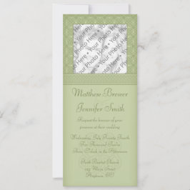 Invitación a la boda de fotos del Knot celta verde