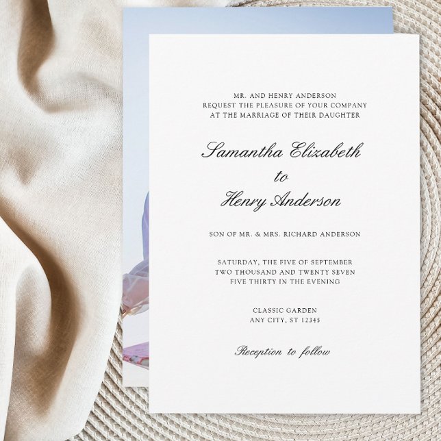 Invitación a la boda de fotos en blanco negro (Subido por el creador)