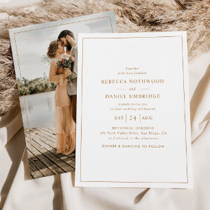 Invitación a la boda de fotos minimalistas