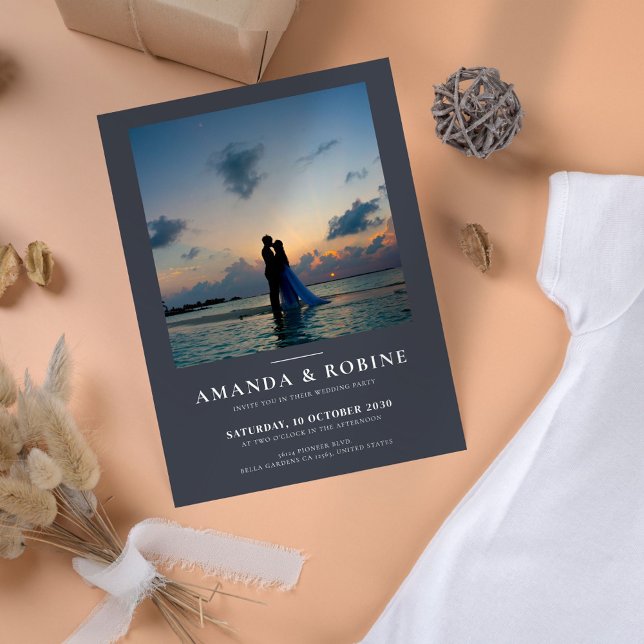 Invitación a la boda de fotos minimalistas (Subido por el creador)