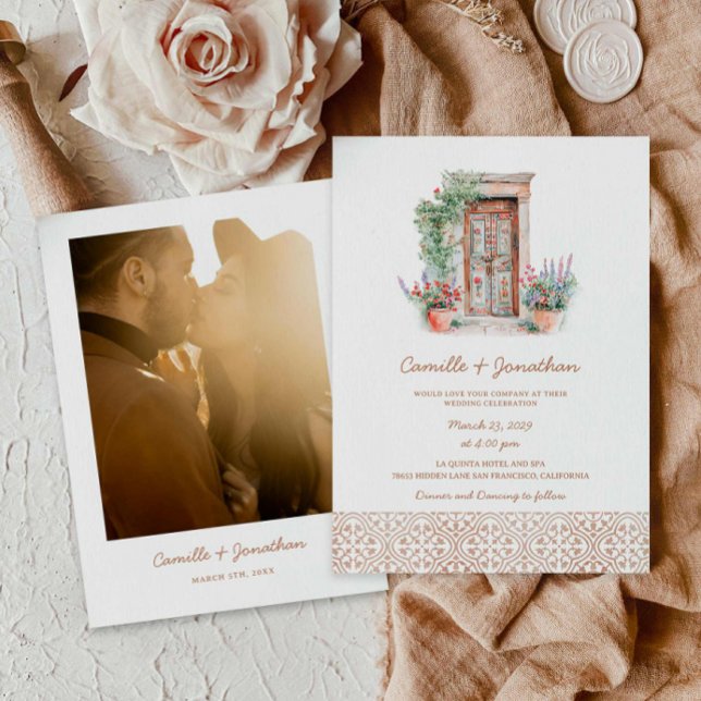 Invitación a la boda de fotos rusticas de destino (Destination Rustic Photo Wedding Invitation)