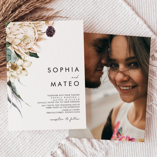 Invitación a la boda de fotos tradicionales con fl (Subido por el creador)
