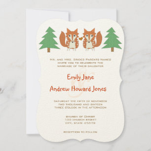 Invitación a la boda de Fox y Pine Tree Rústica