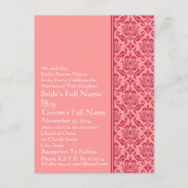 Invitación a la boda de frambuesa y damasco blanco