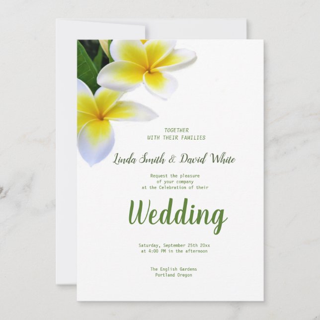 Invitación a la boda de Frangipani (Anverso)