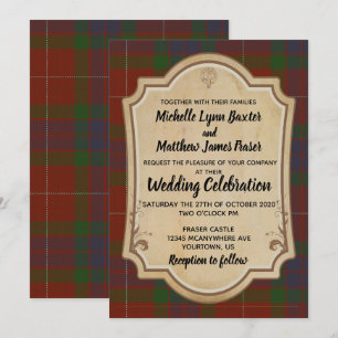 Invitación a la boda de Fraser Tartán