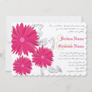 Invitación a la boda de Fuchsia Gerber Daisy