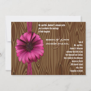 Invitación a la boda de Fuchsia Gerber Daisy