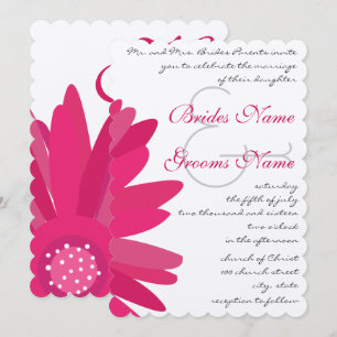 Invitación a la boda de Fuchsia Gerber Daisy