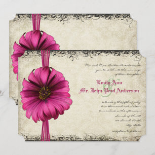 Invitación a la boda de Fuchsia Gerber Daisy