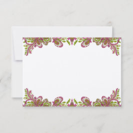 Invitación a la boda de Fuchsia y Lime Paisley