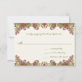 Invitación a la boda de Fuchsia y Lime Paisley