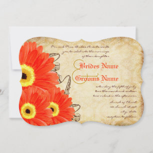 Invitación a la boda de Fuchsia y Naranja Gerber D
