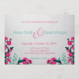 Invitación a la boda de Fuchsia y Turquesa