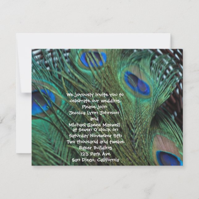 Invitación a la boda de fundición y cesta de pavo  (Anverso)