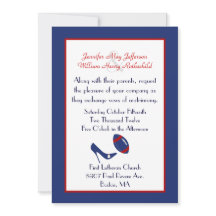 Invitación a la Boda de Fútbol Roja, Blanca y Azul