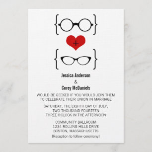 Invitación a la boda de gafas Geeky