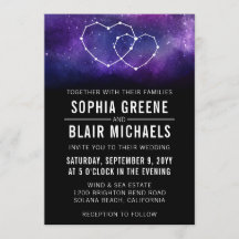 Invitación a la boda de galaxia | Constelación car