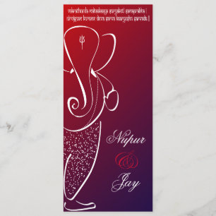 Invitación a la boda de Ganesha :: Rojo cereza
