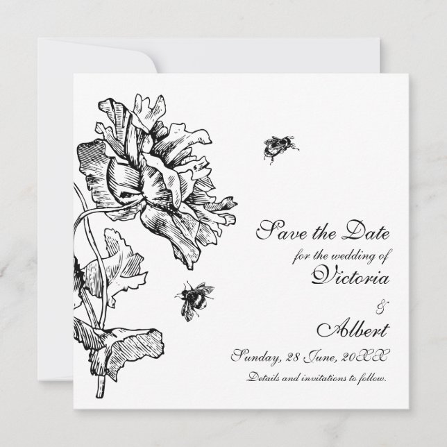 Invitación a la boda de Garden Florals (Anverso)