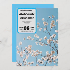 Invitación a la boda de gatefold en flor silvestre