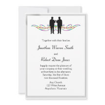Invitación a la boda de Gay Groom Elegance Rainbow